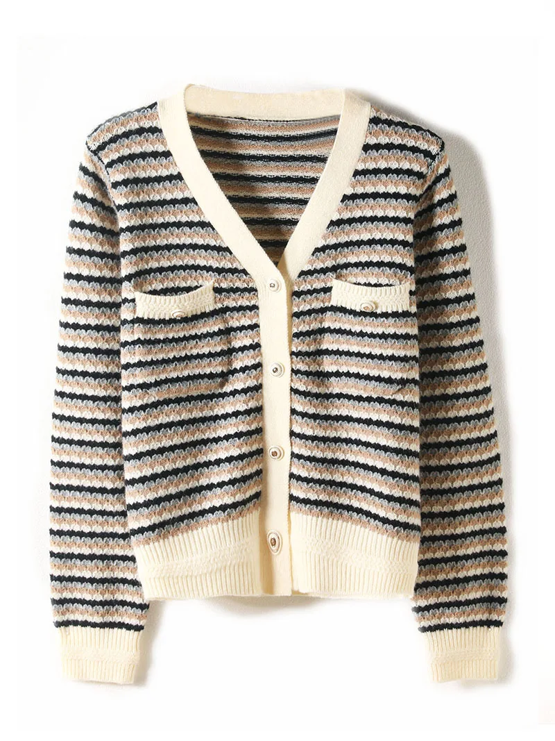 A GIRLS striped autumn thin crop cardigans jacket women Single-breasted v-neck sweater coat elegant jacket coat outwear top
A GIRLS striped autumn thin crop cardigans jacket women Single-breasted v-neck sweater coat elegant jacket coat outwear top