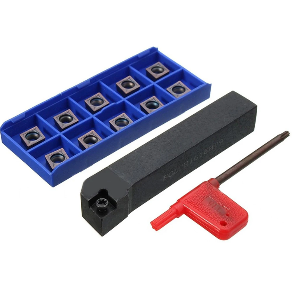 12pcs CCMT09T304 Carbide Insert Blade SCLCR1616H09 12x100mm Lathe Tool Holder T15 Wrench Metalworking Turning Tools Parts
12pcs CCMT09T304 Carbide Insert Blade SCLCR1616H09 12x100mm Lathe Tool Holder T15 Wrench Metalworking Turning Tools Parts