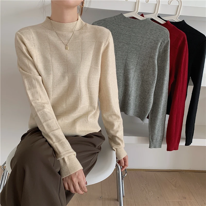 

Cheap wholesale 2021 spring autumn winter new fashion casual warm nice women Sweater woman female OL Turtleneck pullover BPy9057