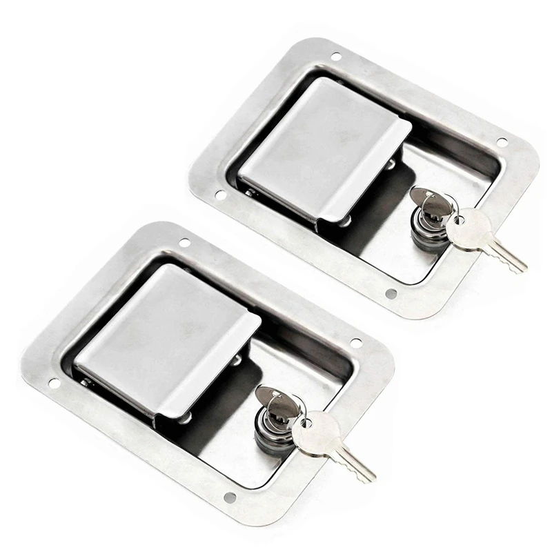 Hardware 2 Pack Stainless Steel Paddle Slam Latch With Lock & Key - Flush Single Point Handle For Door Trailer RV Jeep
Hardware 2 Pack Stainless Steel Paddle Slam Latch With Lock & Key - Flush Single Point Handle For Door Trailer RV Jeep