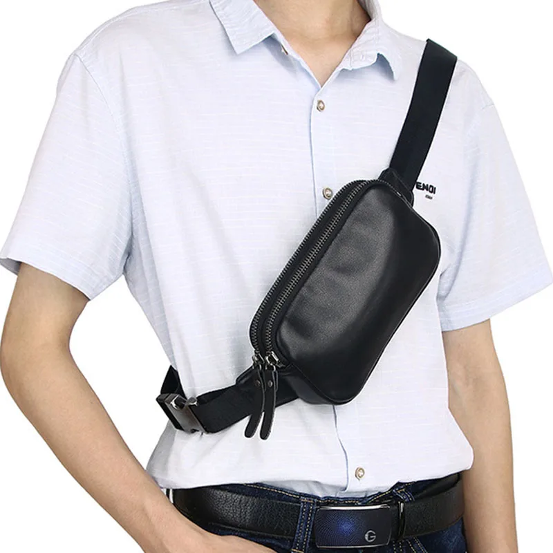 

Mini Small Leather New Leather Simple Bag Bag Bag Fashion Phone Backpack Men's Messenger Waist Casual Mobile