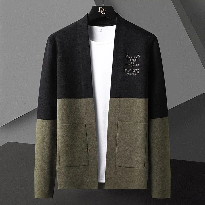 2023 Fall Contrast Stitching Knitting Long Sleeve Slim Cardigan Men Garment Coat Noel Kazak Heren Sweater
2023 Fall Contrast Stitching Knitting Long Sleeve Slim Cardigan Men Garment Coat Noel Kazak Heren Sweater