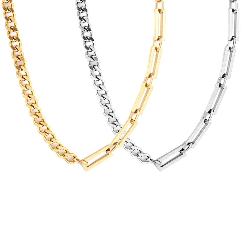 AILINFA High Quality Titanium Steel Asymmetric Hip Hop Necklace Niche Design Splicing Necklace Ladies Fashion Gift
AILINFA High Quality Titanium Steel Asymmetric Hip Hop Necklace Niche Design Splicing Necklace Ladies Fashion Gift