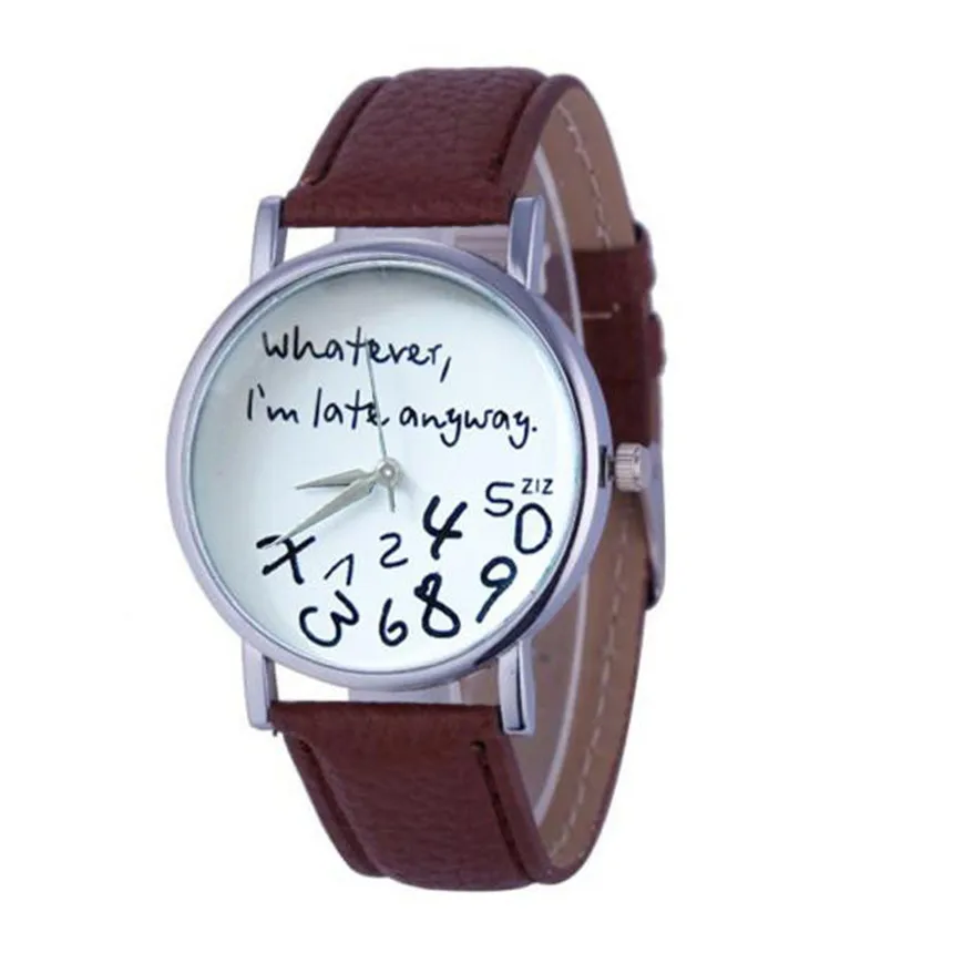 Hot Selling Women Leather Watch Whatever I Am Late Anyway Letter Watches Black Watch Women Leather 
Hot Selling Women Leather Watch Whatever I Am Late Anyway Letter Watches Black Watch Women Leather