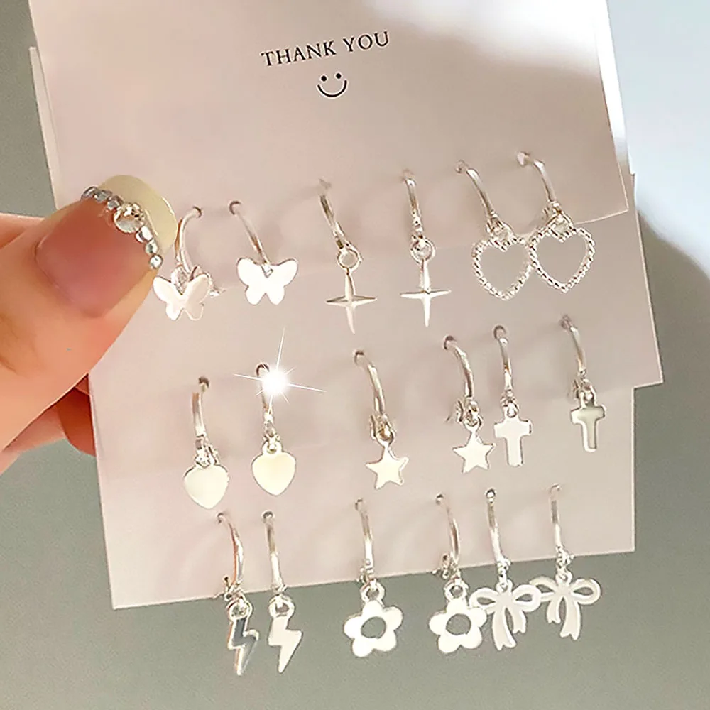 Модные геометрические серьги FNIO серебряного цвета для женщин, набор геометрических колец, висячие серьги для женщин, модные ювелирные изде... 
Модные геометрические серьги FNIO серебряного цвета для женщин, набор геометрических колец, висячие серьги для женщин, модные ювелирные изде...