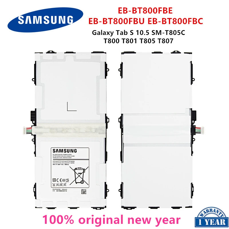 SAMSUNG Orginal Tablet EB-BT800FBE EB-BT800FBU 7900mAh Battery For Samsung Galaxy Tab S 10.5 SM-T805C T800 T801 T805 T807 
SAMSUNG Orginal Tablet EB-BT800FBE EB-BT800FBU 7900mAh Battery For Samsung Galaxy Tab S 10.5 SM-T805C T800 T801 T805 T807