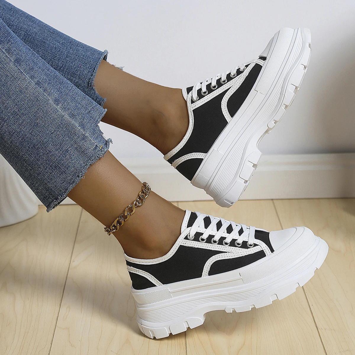 Flat Platform Shoes Woman Sneakers Solid Canvas Chunky Sneakers Women Shoes Female Women's Sports Shoes Sneakers Plus Size
Flat Platform Shoes Woman Sneakers Solid Canvas Chunky Sneakers Women Shoes Female Women's Sports Shoes Sneakers Plus Size