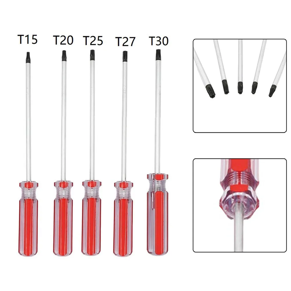 

5pcs Torx Screwdriver Set Magnetic Torx Star Bit Driver For Repairing Tools T15 T20 T25 T27 T30 Non-slip Screw Driver