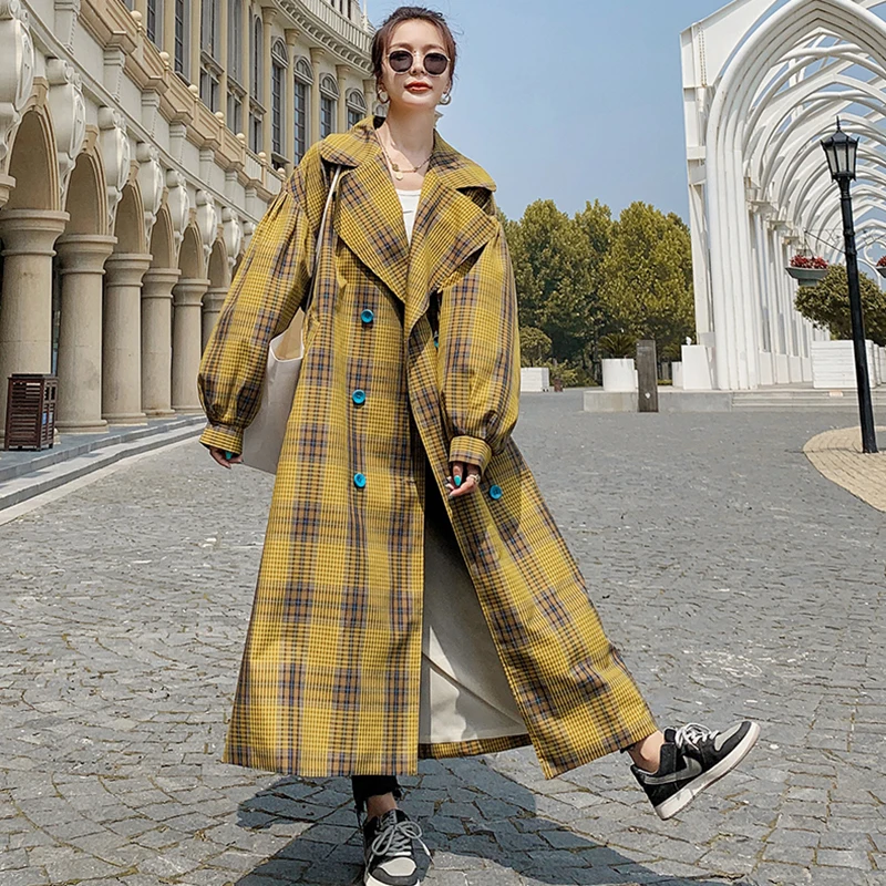 Women's High-End Spring Autumn Popular Windbreaker Long Korean Loose Retro Plaid Temperament British Style Jacket Female UU22225
Women's High-End Spring Autumn Popular Windbreaker Long Korean Loose Retro Plaid Temperament British Style Jacket Female UU22225