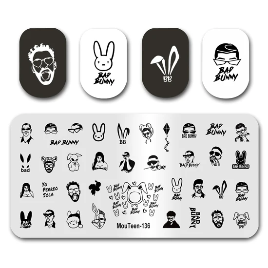 Nail Stamping MouTeen136 Bad Bunny Nail Art Plates Stamp King Manicure Set For Nail Art Stamping
Nail Stamping MouTeen136 Bad Bunny Nail Art Plates Stamp King Manicure Set For Nail Art Stamping