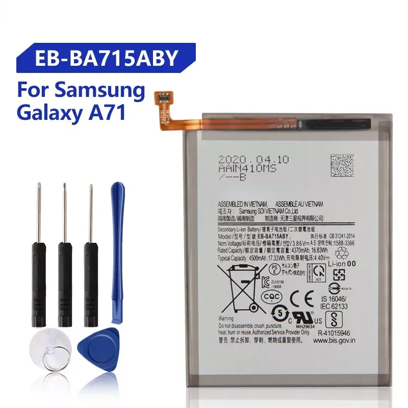 2023New Replacement Battery EB-BA715ABY For Samsung Galaxy A71 SM-A7160 Rechargeable Phone Battery 4500mAh
2023New Replacement Battery EB-BA715ABY For Samsung Galaxy A71 SM-A7160 Rechargeable Phone Battery 4500mAh