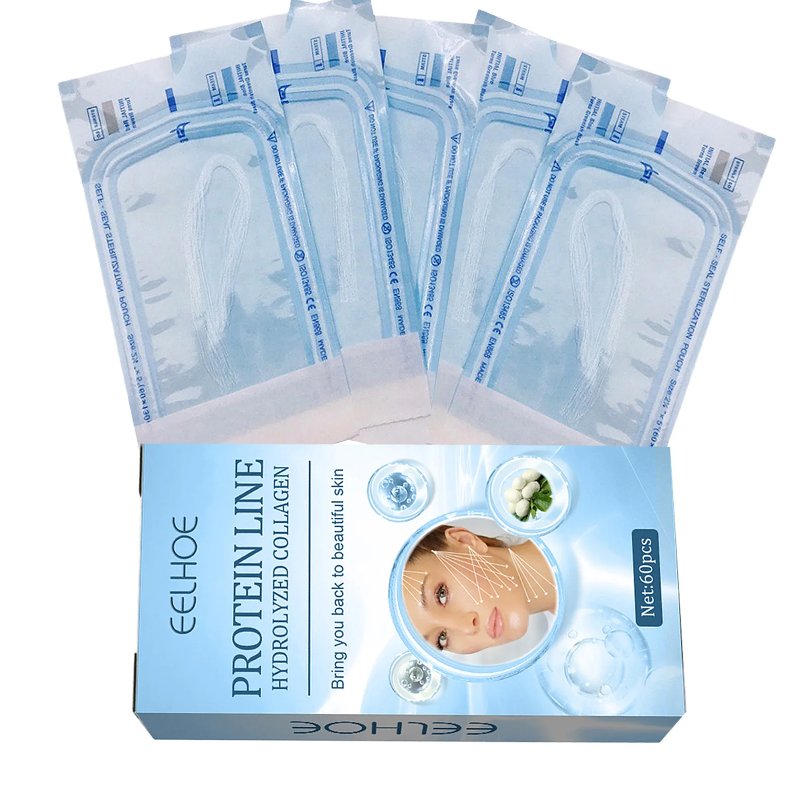 60Pcs Protein Thread No Needle Protein Line Absorbable Anti-wrinkle Face Filler Women Beauty Care Skin Collagen Based
60Pcs Protein Thread No Needle Protein Line Absorbable Anti-wrinkle Face Filler Women Beauty Care Skin Collagen Based