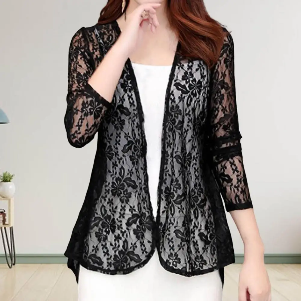 Fall Women Coat Chic Pure Color Flower Embroidery Spring Jacket Cardigan Perspective Spring Jacket
Fall Women Coat Chic Pure Color Flower Embroidery Spring Jacket Cardigan Perspective Spring Jacket