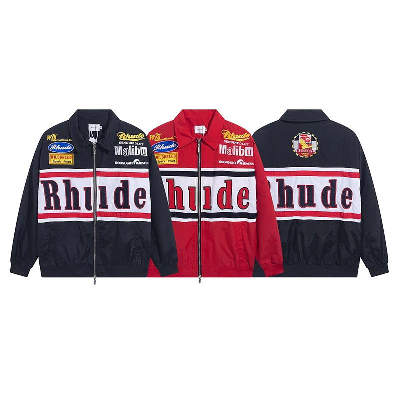 2023ss Black Red RHUDE Jacket Men Women 1:1 Best Quality Hip-Hop Outerwear Badge Embroidered Lapel Rhude Windbreaker Coats
2023ss Black Red RHUDE Jacket Men Women 1:1 Best Quality Hip-Hop Outerwear Badge Embroidered Lapel Rhude Windbreaker Coats