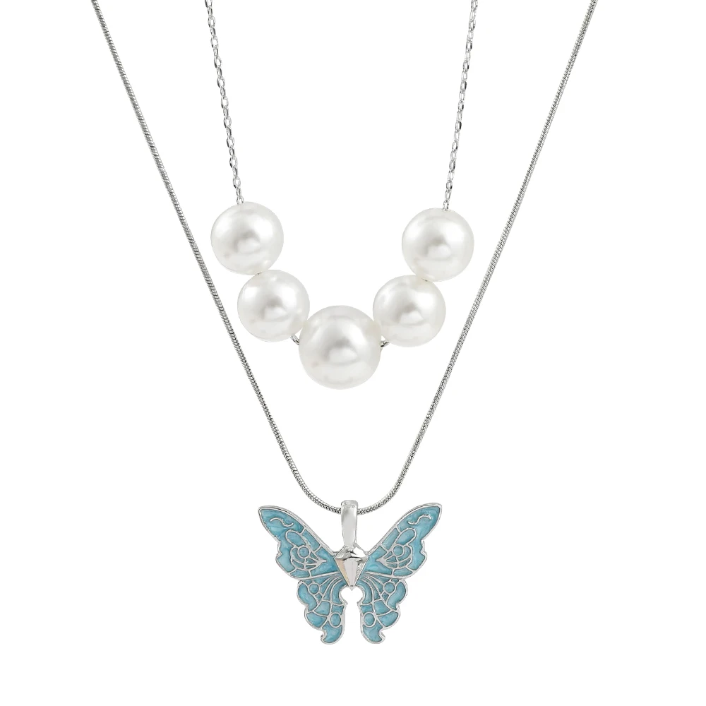 Vintage Fashion Women Butterfly Necklaces Thai Pop Butterfly Pearl Necklace Double Multilayer Collar Choker Jewelry Gril Gift
Vintage Fashion Women Butterfly Necklaces Thai Pop Butterfly Pearl Necklace Double Multilayer Collar Choker Jewelry Gril Gift