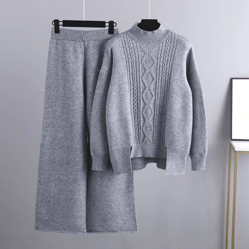 SuperAen European Autumn Winter 2022 New Slim Knit Set Women's Thickened Loose High Neck Sweater Wide Leg Pants Two-piece Sets
SuperAen European Autumn Winter 2022 New Slim Knit Set Women's Thickened Loose High Neck Sweater Wide Leg Pants Two-piece Sets