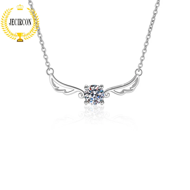 JECIRCON 0.5 Carat Moissanite Clavicle Chain for Women 925 Sterling Silver Angel Wing Pendant Necklace All-match Trendy Jewelry
JECIRCON 0.5 Carat Moissanite Clavicle Chain for Women 925 Sterling Silver Angel Wing Pendant Necklace All-match Trendy Jewelry