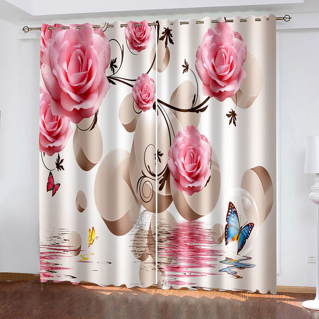 Luxury Blackout 3D Window Curtains pink flower curtains 3D Curtains for Living Room Bedding Room Hotel
Luxury Blackout 3D Window Curtains pink flower curtains 3D Curtains for Living Room Bedding Room Hotel