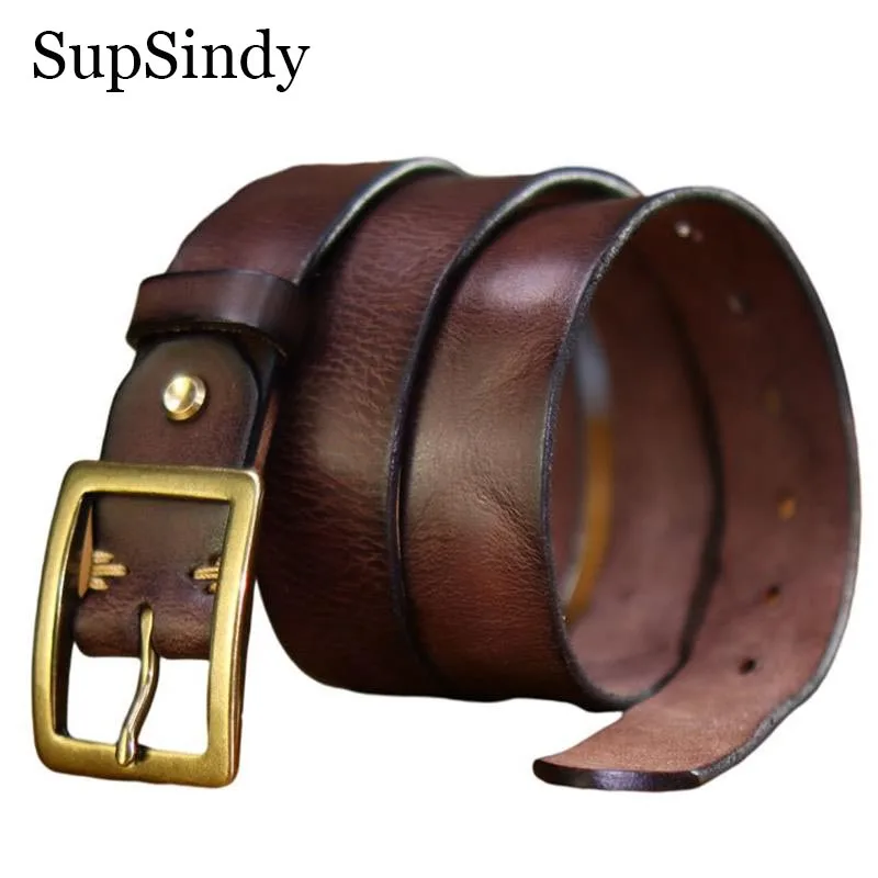 SupSindy Мужской ремень из натуральной кожи, роскошные медные пряжки из воловьей кожи, ремни для мужчин, джинсовый пояс, винтажный стиль, повсед...
SupSindy Мужской ремень из натуральной кожи, роскошные медные пряжки из воловьей кожи, ремни для мужчин, джинсовый пояс, винтажный стиль, повсед...