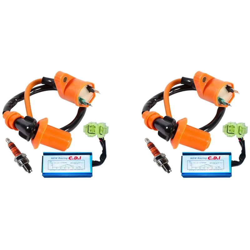 2X High Performance Racing Ignition Coil 6 Pin CDI 3 Electrode Spark Plug For GY6 50Cc 150Cc 125Cc ATV Moped Scooter
2X High Performance Racing Ignition Coil 6 Pin CDI 3 Electrode Spark Plug For GY6 50Cc 150Cc 125Cc ATV Moped Scooter