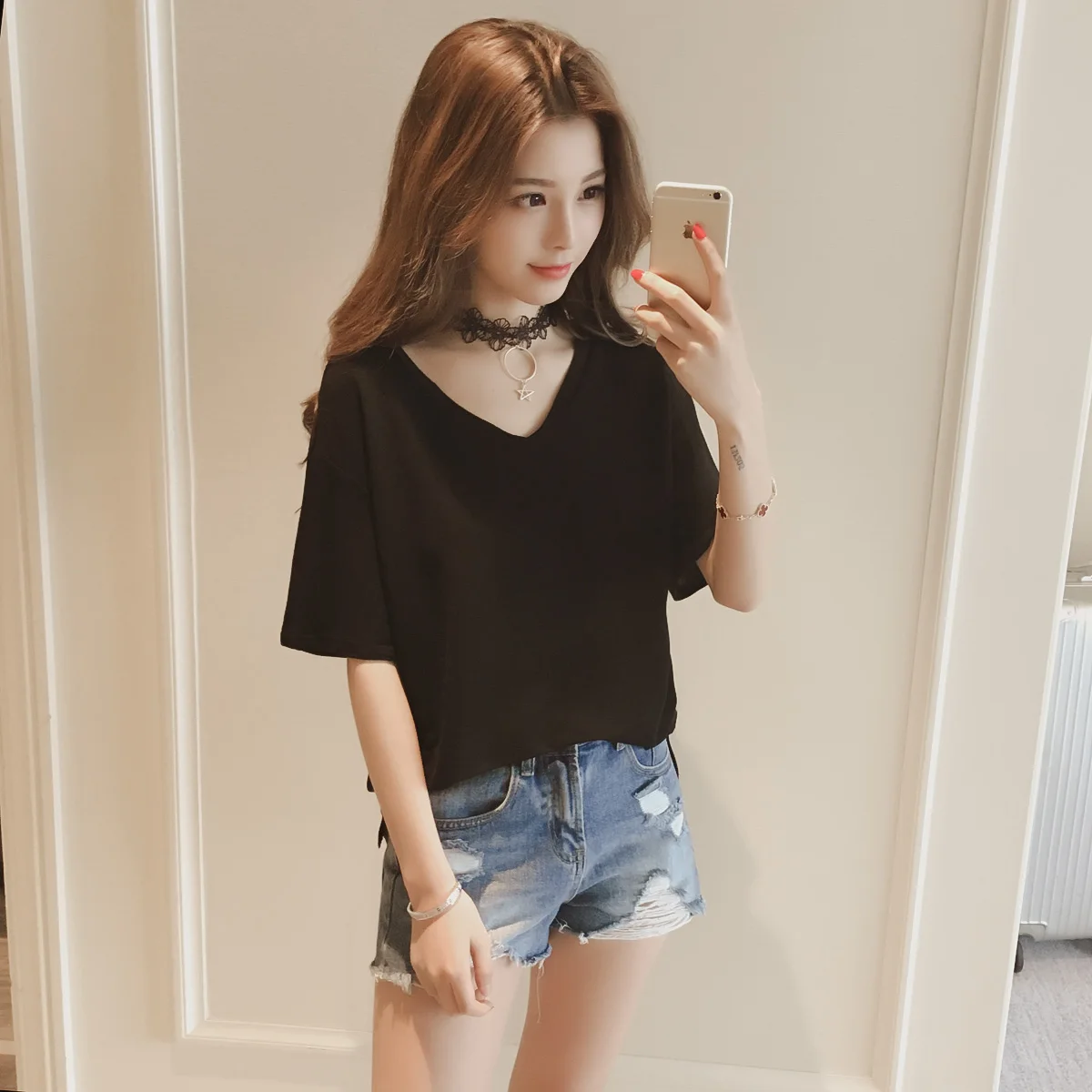 Short Garment 2020 Women Sleeve pink Top Shirt