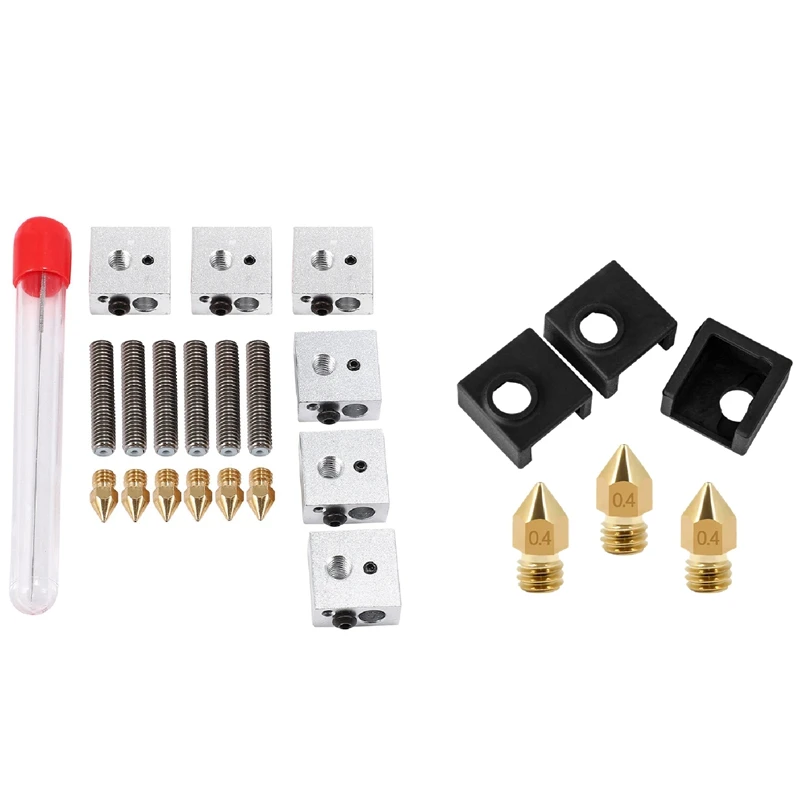 0.4Mm MK8 Stainless Steel Extruder Nozzle Print M6 Head & 3D Printer Heater Block Silicone Cover Mk7/Mk8/Mk9 Hotend
0.4Mm MK8 Stainless Steel Extruder Nozzle Print M6 Head & 3D Printer Heater Block Silicone Cover Mk7/Mk8/Mk9 Hotend