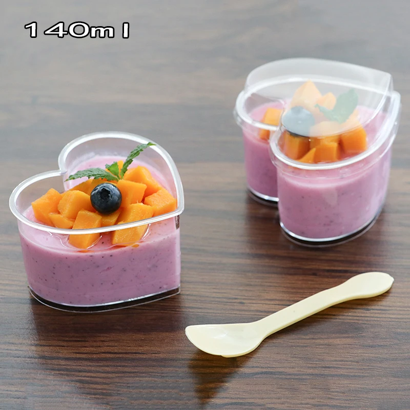 50pcs/lot Disposable Transparent Plastic Heart-shaped Pudding Cup Mousse Cup Jelly Cup Tiramisu Cup Sawdust Cup With Lid 
50pcs/lot Disposable Transparent Plastic Heart-shaped Pudding Cup Mousse Cup Jelly Cup Tiramisu Cup Sawdust Cup With Lid