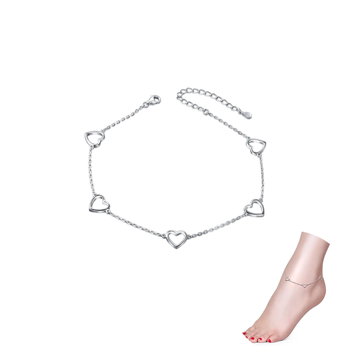 New Fashion Hollow Heart Shape Pendant Chain Anklet Women Silver 925 Adjustable Bracelet Beach Style Foot Ankle Fine Jewelry
New Fashion Hollow Heart Shape Pendant Chain Anklet Women Silver 925 Adjustable Bracelet Beach Style Foot Ankle Fine Jewelry