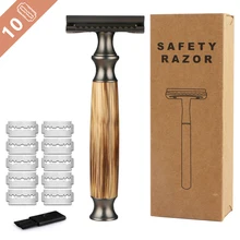 HAWARD Safety Razor for Men&Women,Fits All Double Edge Razor Blades,Eco Friendly Shaving Razor,Made Of Bamboo&Copper,Zero Waste