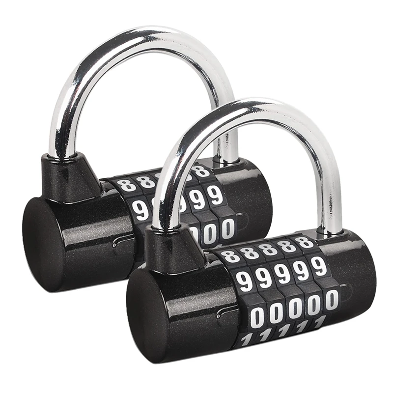 

Gym Locker Lock,5-Dial Padlock,Digit Combination Lock,Set Your Own Keyless Resettable Combo 2 Pack