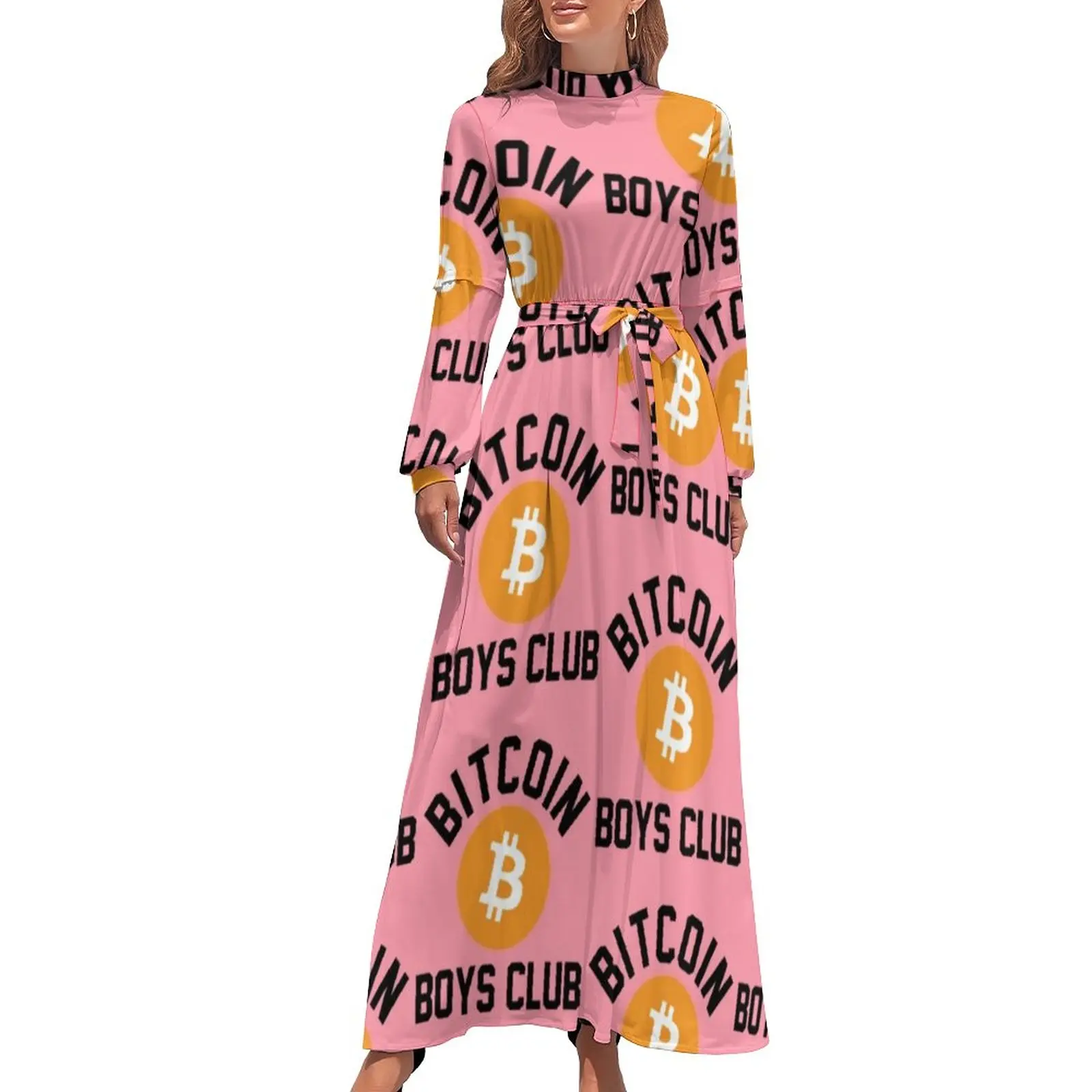 Bitcoin Logo Dress High Neck Crypto Currency Print Graphic Bohemia Dresses Long-Sleeve Fashion Long Maxi Dress Sexy Clothing
Bitcoin Logo Dress High Neck Crypto Currency Print Graphic Bohemia Dresses Long-Sleeve Fashion Long Maxi Dress Sexy Clothing
