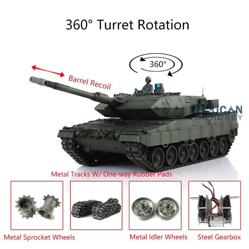 Henglong 1/16 Scale Green Upgraded Ver 7.0 Leopard2A6 RC Tank 3889 Barrel Recoil BB Airsoft Military Battle Toy TH17612-SMT7
Henglong 1/16 Scale Green Upgraded Ver 7.0 Leopard2A6 RC Tank 3889 Barrel Recoil BB Airsoft Military Battle Toy TH17612-SMT7