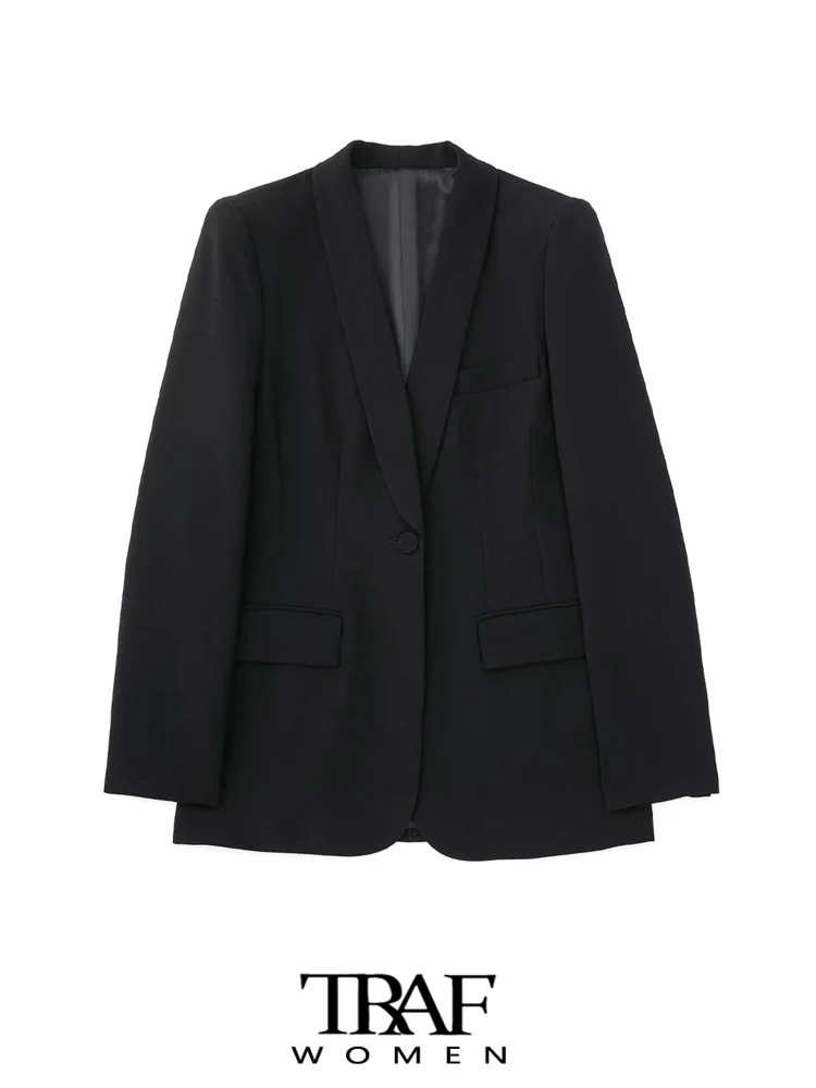 TRAF Women Fashion Front Button Office Wear Blazer Coat Vintage Long Sleeve Flap Pockets Female Outerwear Chic Veste Femme
TRAF Women Fashion Front Button Office Wear Blazer Coat Vintage Long Sleeve Flap Pockets Female Outerwear Chic Veste Femme