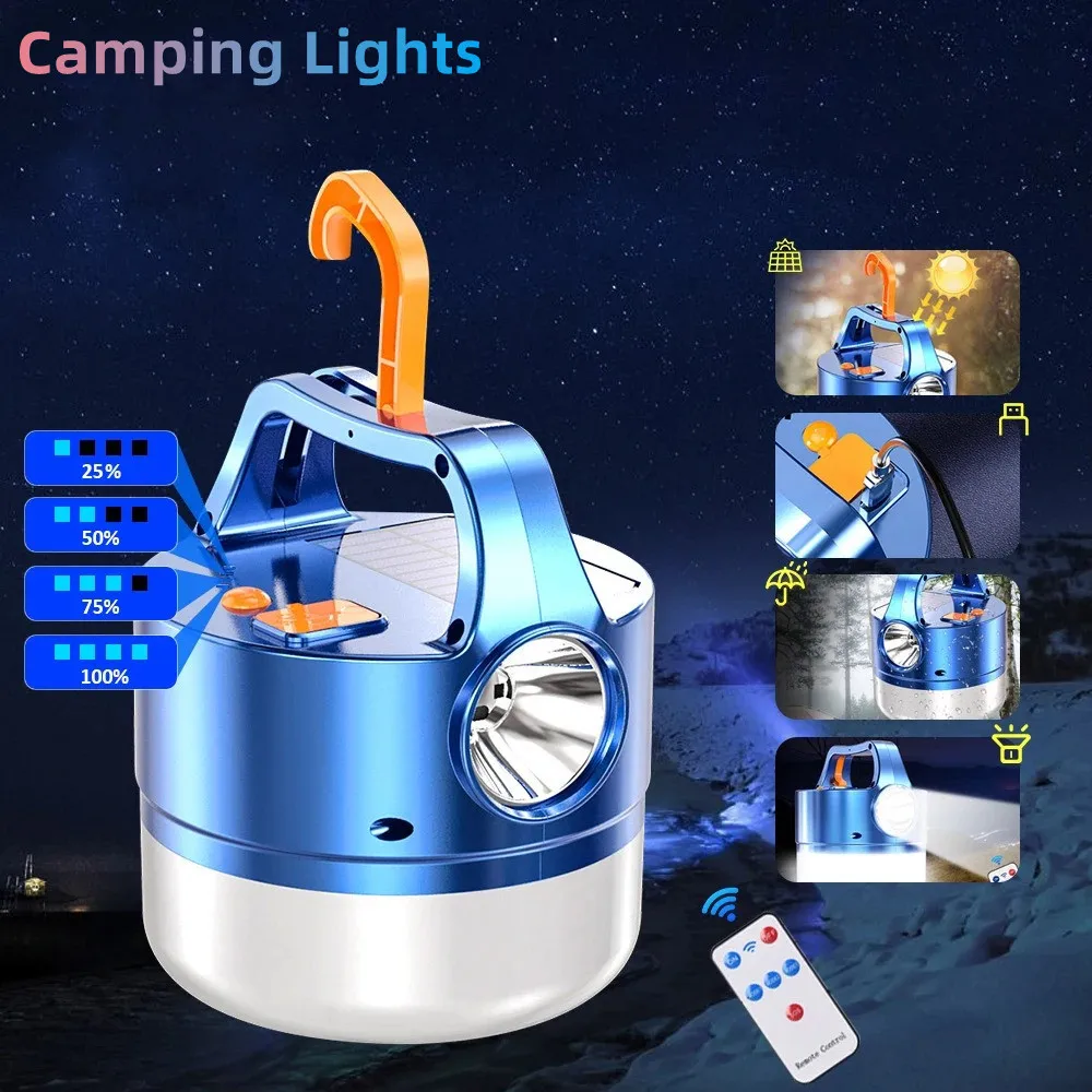 High Power Solar LED Camping Light USB Rechargeable Bulb For Outdoor Tent Lamp Portable Lantern Emergency Lights For BBQ Hiking
High Power Solar LED Camping Light USB Rechargeable Bulb For Outdoor Tent Lamp Portable Lantern Emergency Lights For BBQ Hiking