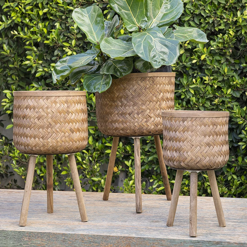 Bamboo Planters Plant Holders Indoor Stand With Basket Wooden Round Handmade Flower Pot Holder For Potted
Bamboo Planters Plant Holders Indoor Stand With Basket Wooden Round Handmade Flower Pot Holder For Potted