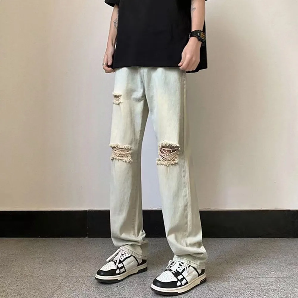 Spring Autumn Jeans For Men Straight Cacual Loose Streetwear Vintage Style Hole Denim Pants Male Trousers
Spring Autumn Jeans For Men Straight Cacual Loose Streetwear Vintage Style Hole Denim Pants Male Trousers