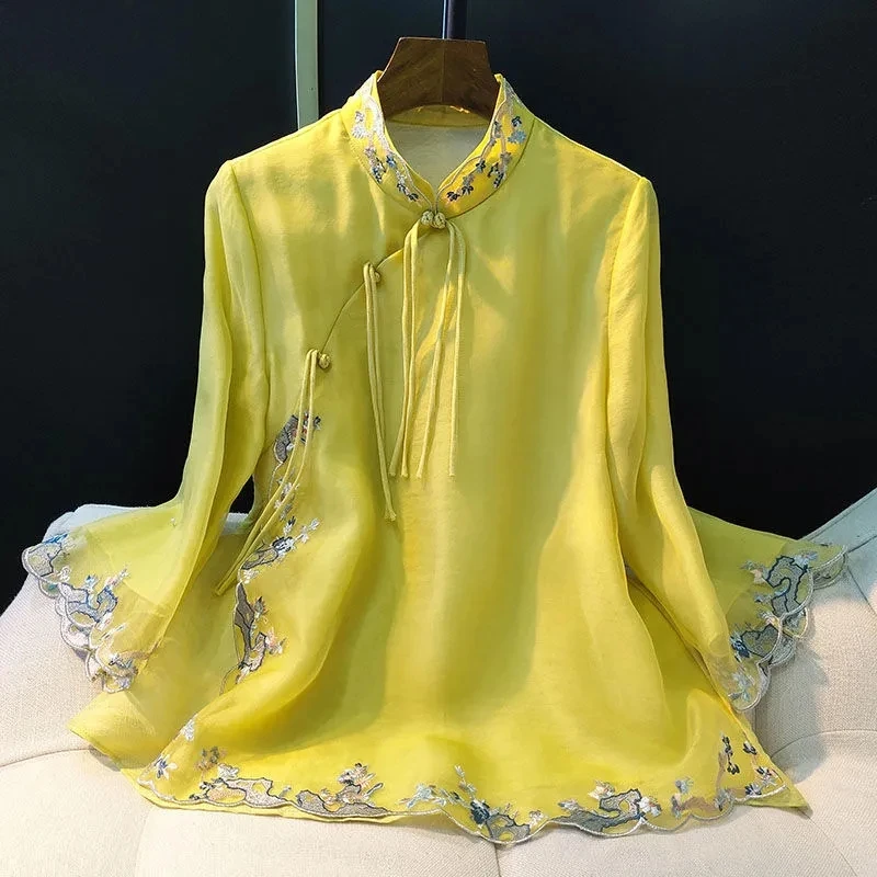 2023 Chinese Embroidery Elegance Shirt Fashion National Style Women Vintage Loose Female Tang Suit Top Spring Autumn New Blouse
2023 Chinese Embroidery Elegance Shirt Fashion National Style Women Vintage Loose Female Tang Suit Top Spring Autumn New Blouse