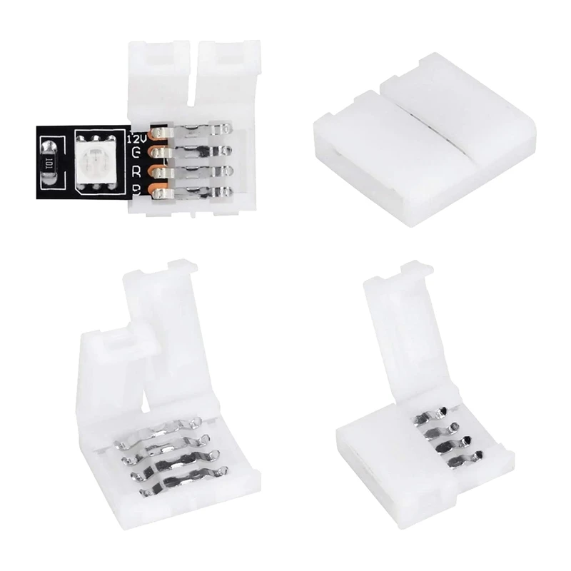 150Packs 4-Pin RGB LED Light Strip Connectors 10Mm LED Strip Gapless Solderless Adapter Terminal Extension
150Packs 4-Pin RGB LED Light Strip Connectors 10Mm LED Strip Gapless Solderless Adapter Terminal Extension