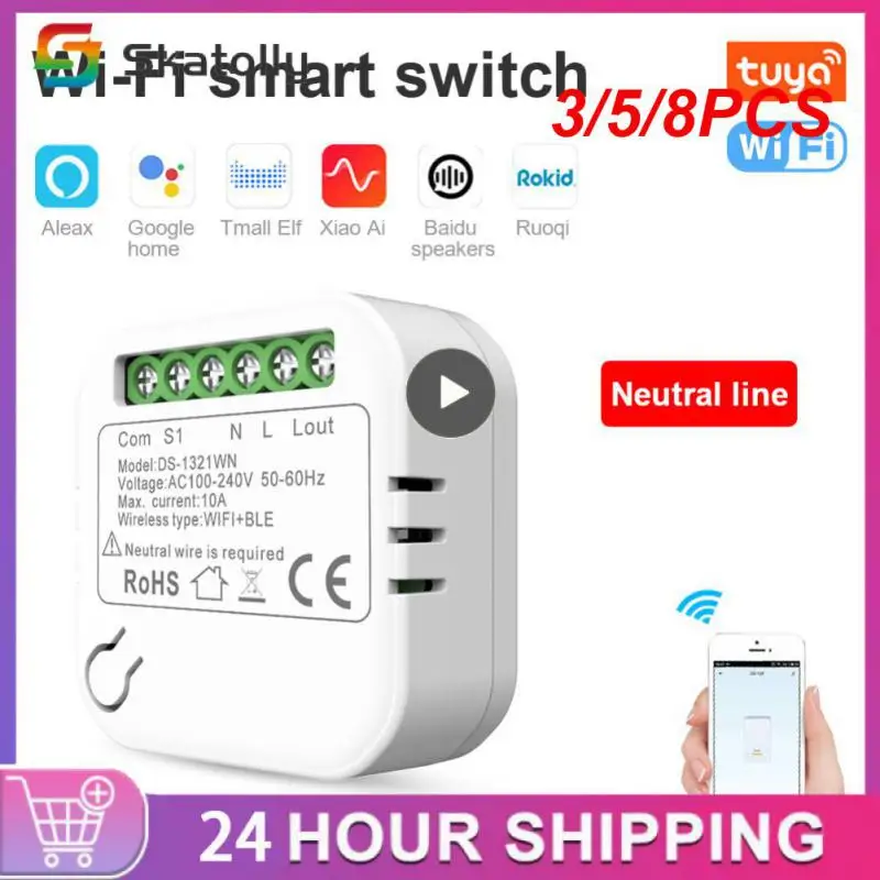 3/5/8PCS Diy Wifi Wireless Switches App Control Zero Fire Switch Timing 2 Ways Control Mini Breaker Module Tuya Smart 100-240v
3/5/8PCS Diy Wifi Wireless Switches App Control Zero Fire Switch Timing 2 Ways Control Mini Breaker Module Tuya Smart 100-240v