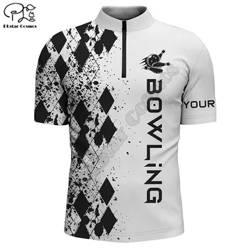 Mens bowling shirt Quarter Zip custom bowling shirts for men personalized bowling gifts 3D Printed Shirts Tees Tops