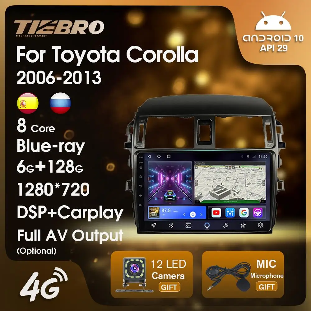 TIEBRO Android10 Car Multimedia Player Car Radio For Toyota Corolla E140 E150 2006 2007-2013 GPS Navigation Car Stereo Carplay
TIEBRO Android10 Car Multimedia Player Car Radio For Toyota Corolla E140 E150 2006 2007-2013 GPS Navigation Car Stereo Carplay