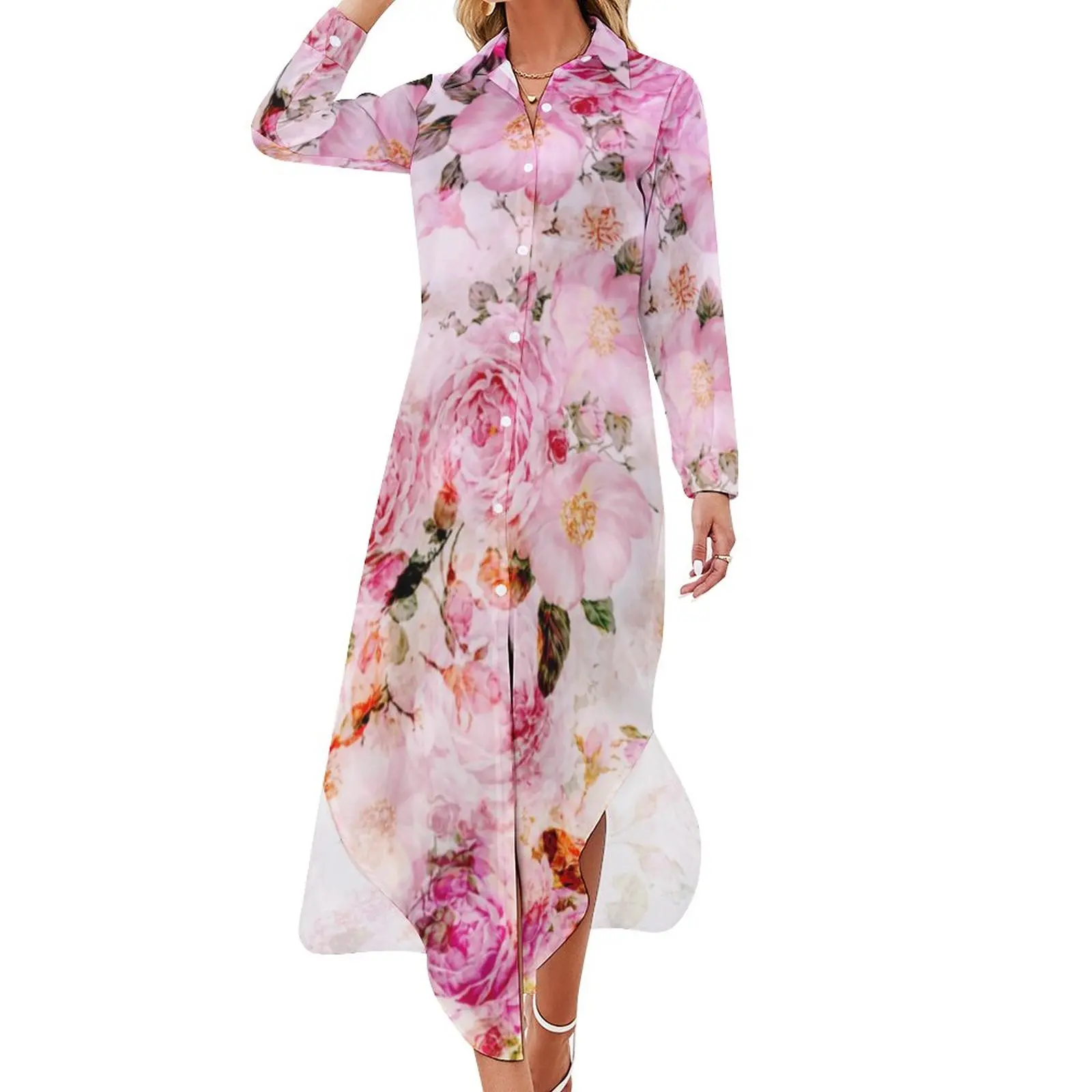 Повседневное платье с акварельными розами, розовые уличные модные платья с цветочным принтом, милое шифоновое платье оверсайз с длинным ру...
Повседневное платье с акварельными розами, розовые уличные модные платья с цветочным принтом, милое шифоновое платье оверсайз с длинным ру...