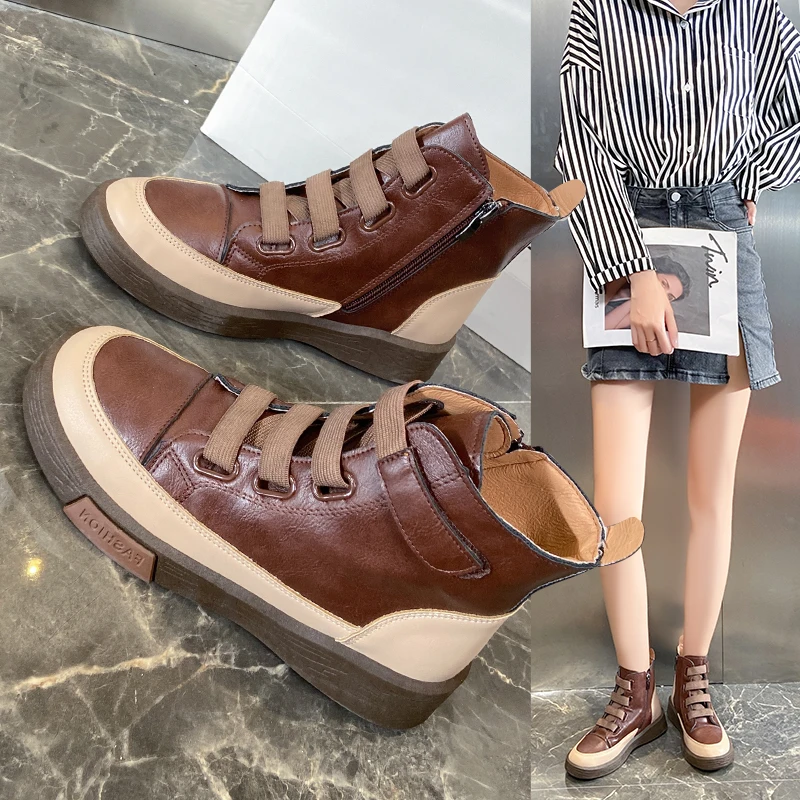 Ankle Boots Women PU Leather Women's Shoes Vintage british stlye Short Boots Flats Ladies Shoes Platform Woman Footwear Winter
Ankle Boots Women PU Leather Women's Shoes Vintage british stlye Short Boots Flats Ladies Shoes Platform Woman Footwear Winter