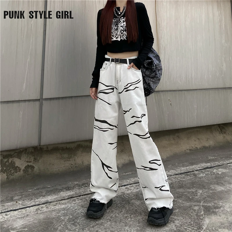Hip Hop White Print Straight Jeans Women's Low Rise Pants 2000s Y2K Korean Color Block Patch Baggy Wide Leg Trousers Female BF
Hip Hop White Print Straight Jeans Women's Low Rise Pants 2000s Y2K Korean Color Block Patch Baggy Wide Leg Trousers Female BF