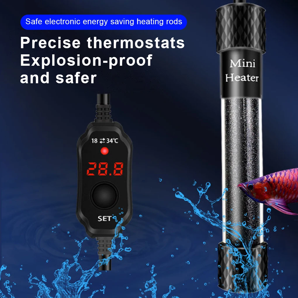 

Electric Aquarium Heater Replacement Digital Cable Power Submersible Underwater Fishtank Warmer Accessories US Plug 25W