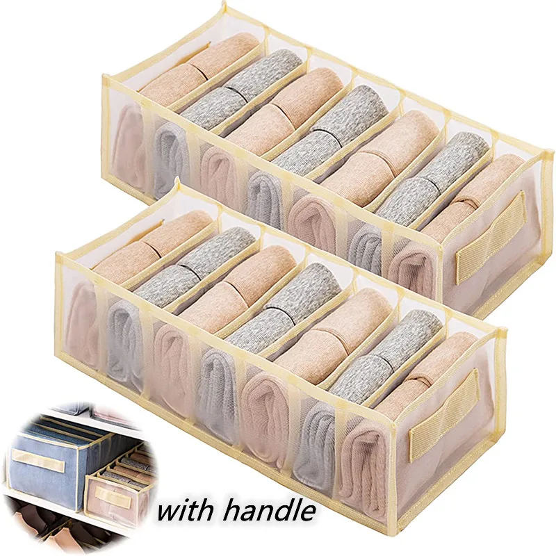Home Space-saving Wardrobe Organizer Transparent Mesh Storage Box with Handle Jeans Bras Non-formable Closet Drawer Dividers
Home Space-saving Wardrobe Organizer Transparent Mesh Storage Box with Handle Jeans Bras Non-formable Closet Drawer Dividers