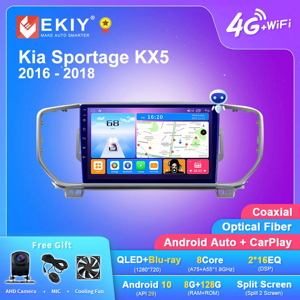 

EKIY T7 QLED DSP Android 10 Car Radio For Kia Sportage KX5 2016 2017 2018 Multimedia Player Navi GPS 2DIN Carplay Auto Audio DVD