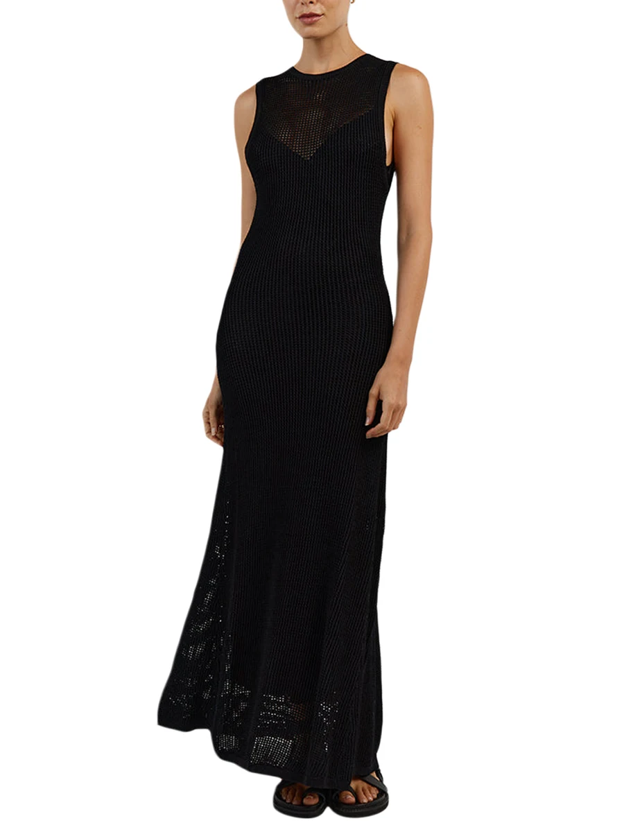 Women Sleeveless Knitted Round Neck Solid Color Hollow Out Bikini Beachwear Dress Partywear
Women Sleeveless Knitted Round Neck Solid Color Hollow Out Bikini Beachwear Dress Partywear