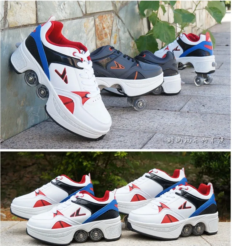 2022 Hot Four-Wheel Dual-Use Skating Shoes Double-Row Parkour Roller Men Women Casual Sneakers Sport Walking Running Shoes
2022 Hot Four-Wheel Dual-Use Skating Shoes Double-Row Parkour Roller Men Women Casual Sneakers Sport Walking Running Shoes