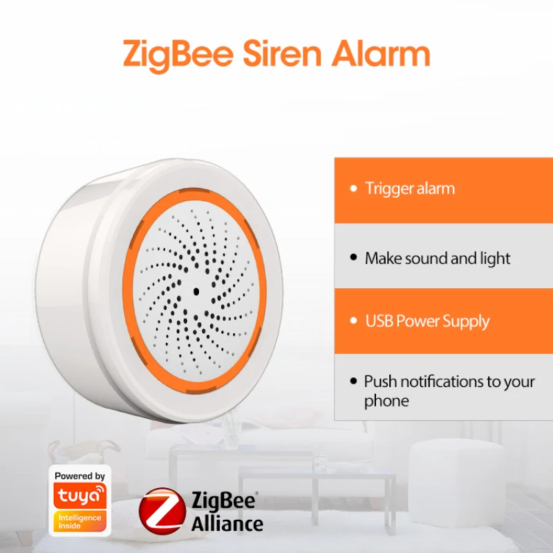 

NEO Tuya ZigBee 3 In 1 Sound Light Sensor Built-in 90dB Siren Alarm Smart Home Alarm Sensor Remote SmartLife APP Required Hub